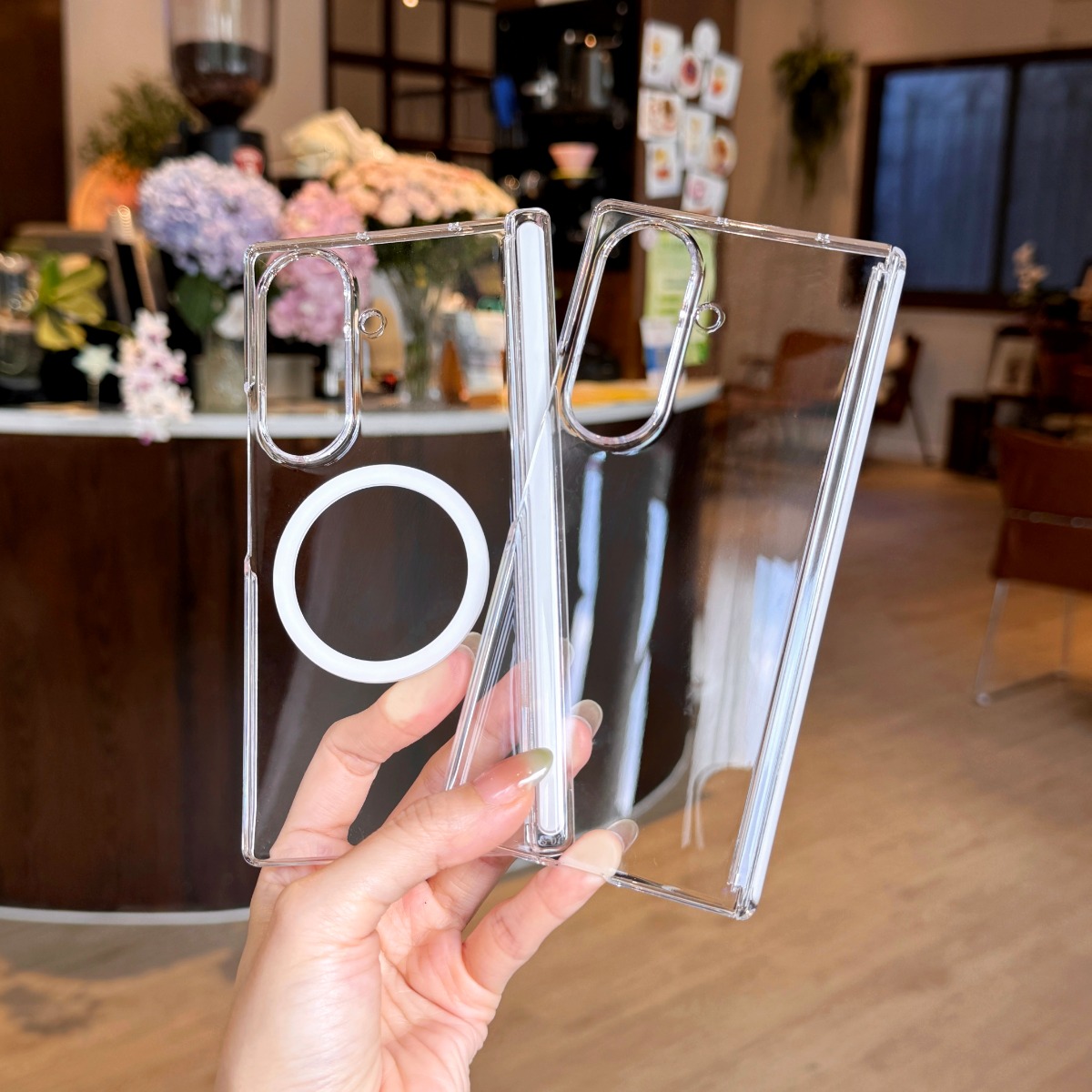 Magsafe Wireless Charger - Cover Trasparente di Lusso per Samsung