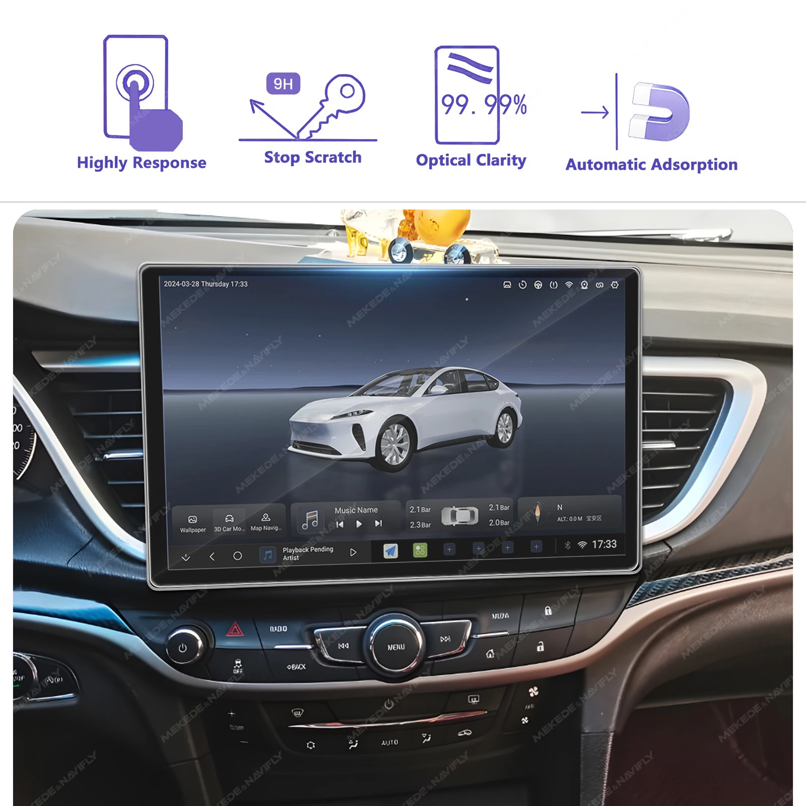 Tempered Glass Screen - Per 11,5 13 pollici Radio vetro