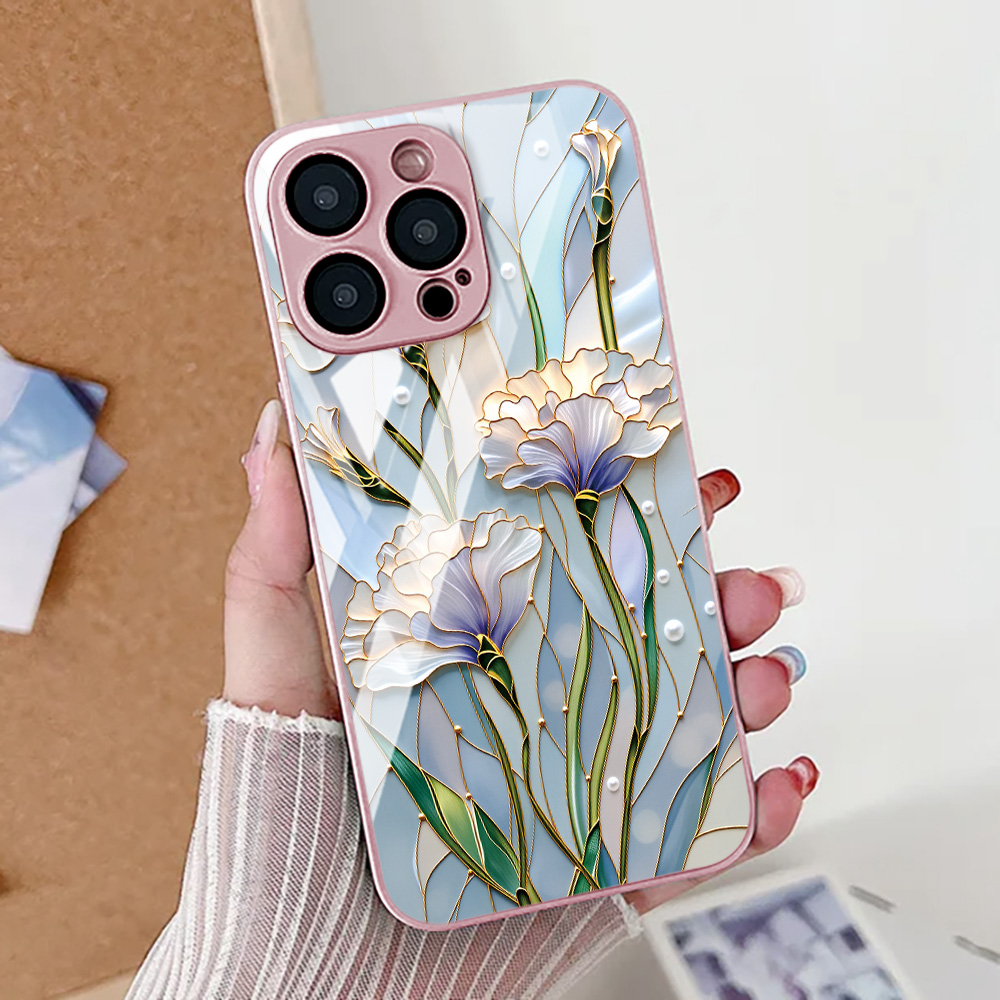 Tempered Glass Screen - Custodia per telefono fiore di loto
